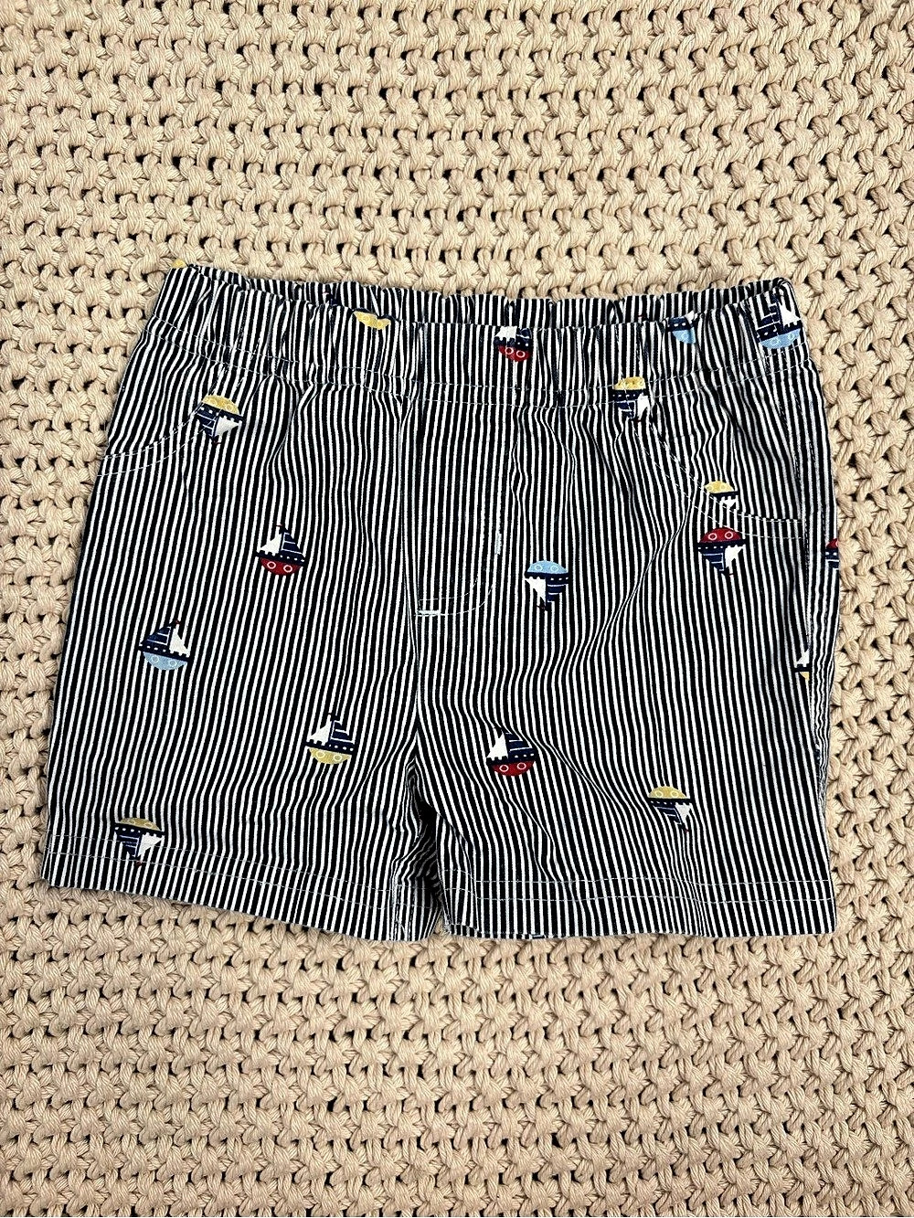 Baby Starters Striped Shorts Blue & White Baby 6M